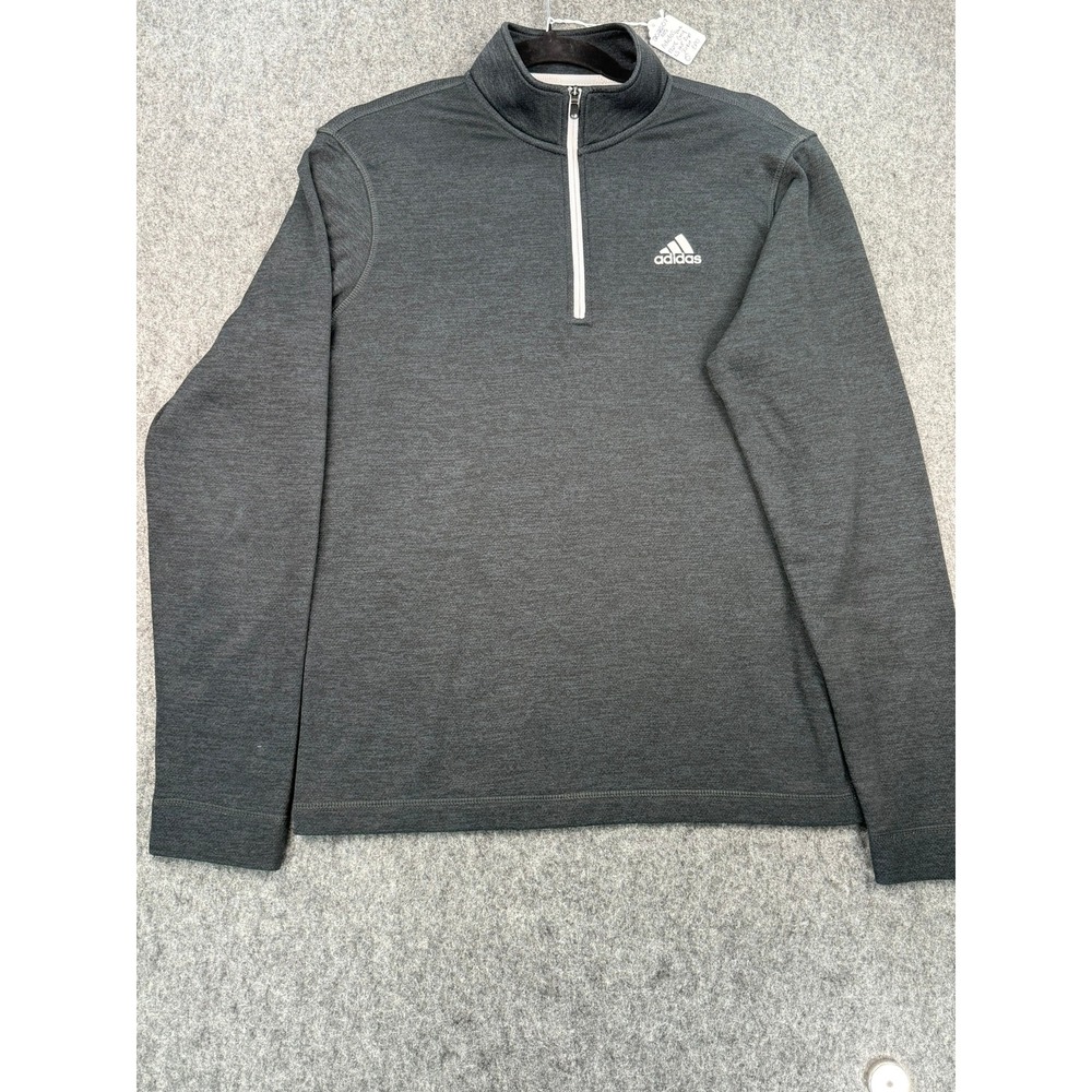 Adidas Golf Mens Small Gray Heather Quarter Zip Pullover Long Sleeve Jacket